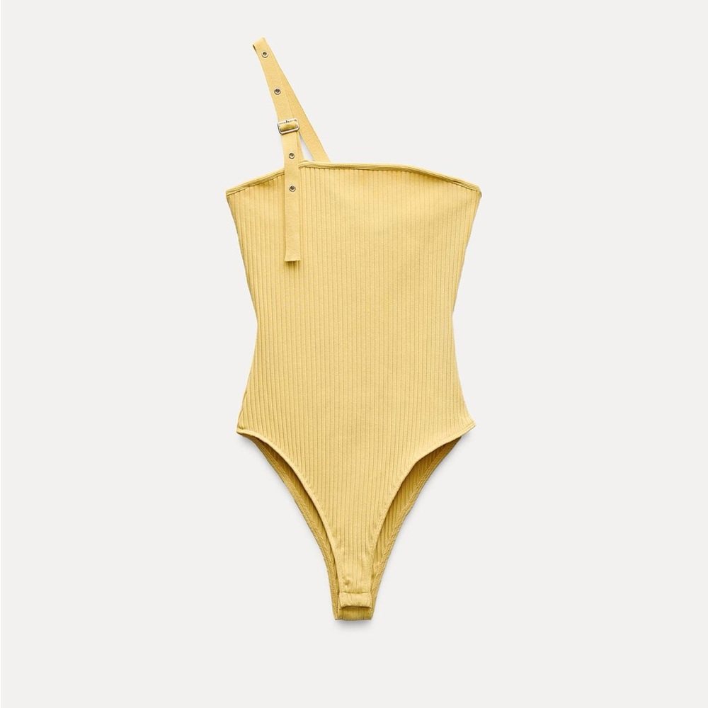 NWT Zara ripped bodysuit with buckle straps